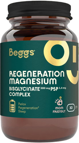 Beggs Magnesium bisglycinate 380 mg + P5P COMPLEX 1,4 mg, 30 capsules - Magnesium - Main image