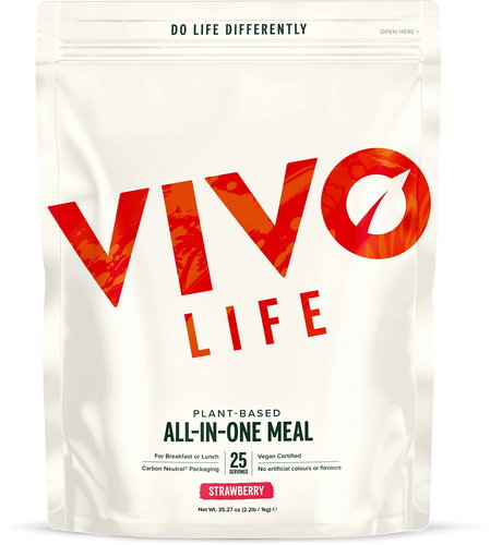 Vivo Life Whole Meal Strawberry - Nutritionally complete vegan protein meal (1000 g) - Protein - Main image