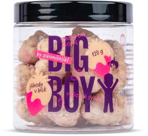 BIG BOY White chocolate covered strawberries by @kamilasikl 120 g - Freeze-Dried Fruit - Main image