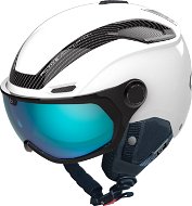Bollé V-Line Carbon, White Matte, Photochromic Phantom Blue Lens, Cat 1-3, size M (55-59cm) - Ski Helmet