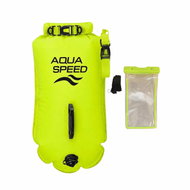 Aqua Speed Open Water Bojka plavecká 37 × 72 cm, žlutá + pouzdro - Buoy