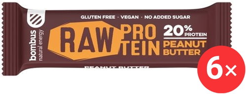 Bombus Raw Protein Peanut butter 6 x 50g - Protein Bar - Main image