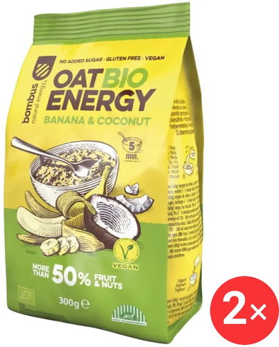 BOMBUS oat BIO energy 2 x 300 g, Banana&Coconut - Oatmeal - Main image