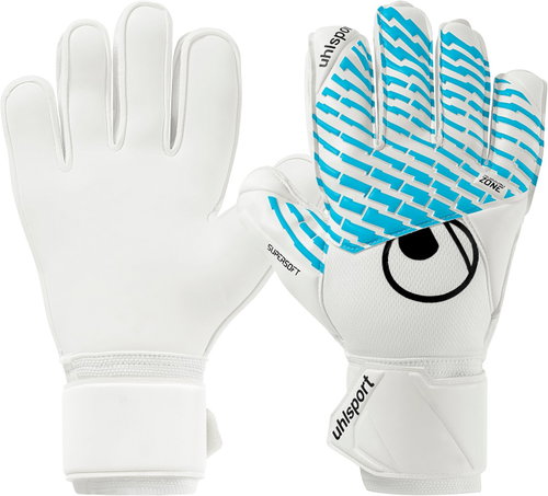 Uhlsport FM Cybertec Supersoft modré / bílé UK 6,5 - Goalkeeper Gloves - Main image