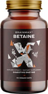 BrainMax Betaine HCl, Betain HCl a hořec žlutý, 700 mg, 90 kapslí - Trávicí enzymy