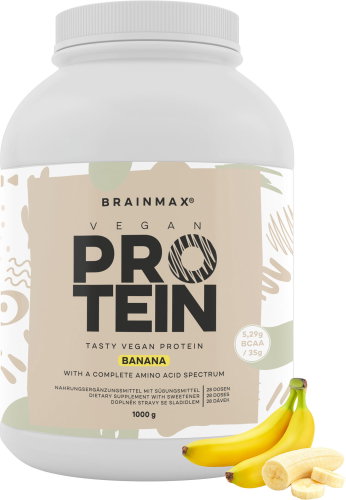 BrainMax Vegan protein 1000 g banán - Protein - Main image