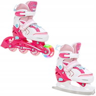 Raven Lia Pink svítící kolo LED 27 - 30 - 2-in-1 Skates
