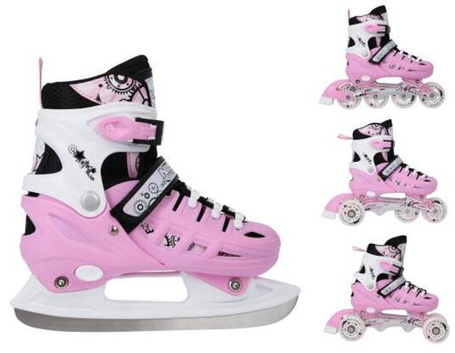 NILS EXTREME Winter skates 4in1 NH10905 S (31-34) pink - Roller Skates - Main image