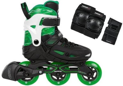 Powerslide Phuzion Universe Green + Chrániče ONE Basic Kids, 29-32 - Roller Skates - Main image