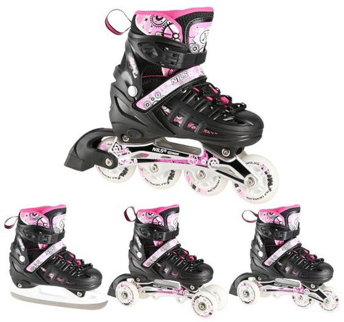 NILS EXTREME Skates 4in1 NH10905.2 M (35-38) pink - Roller Skates - Main image