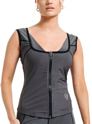 RDX Saunová vesta dámská SWEAT VEST W2, šedá M - Sauna Suit - Main image