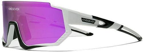 Kingseven Cycling goggles LS910 White - black / glass purple C04 - Cycling Glasses - Main image