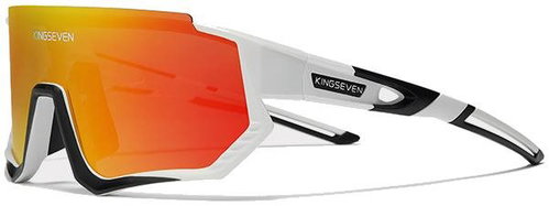 Kingseven Cycling goggles LS910 White - black / glass red C13 - Cycling Glasses - Main image