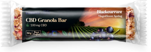Cannaxlife blackcurrant flavoured CBD granola bar 100 mg - CBD - Main image