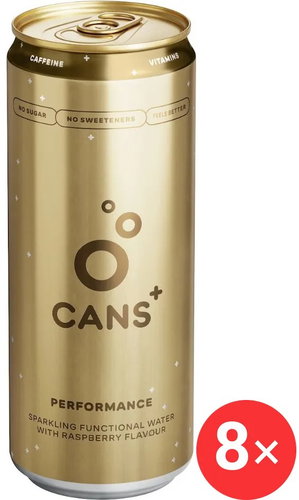 CANS+ Performance Sparkling Functional Drink with Raspberry Flavour, 8 x 330ml - Flavoured Water - Main image