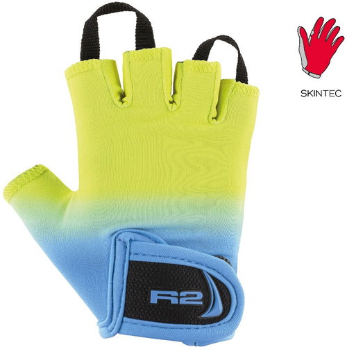 R2 Wax neon yellow, blue ATR08A9/4Y - Cycling Gloves - Main image