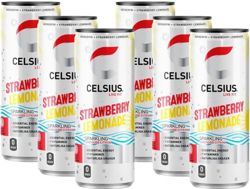 Celsius Strawberry Lemonade - Strawberry flavour - 6 x 355ml - Sports Drink - Main image