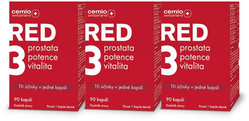 Cemio RED3, 3 × 90 capsules - Dietary Supplement - Main image