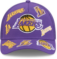 New Era Men's Los Angeles Lakers NBA 9FORTY M-Crown A-Frame Trucker All Over cap - Baseball Cap