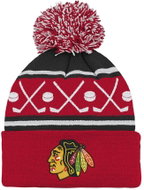 Outerstuff Dětská batolecí zimní čepice Chicago Blackhawks NHL Face-Off Cuff Pom - Winter Hat