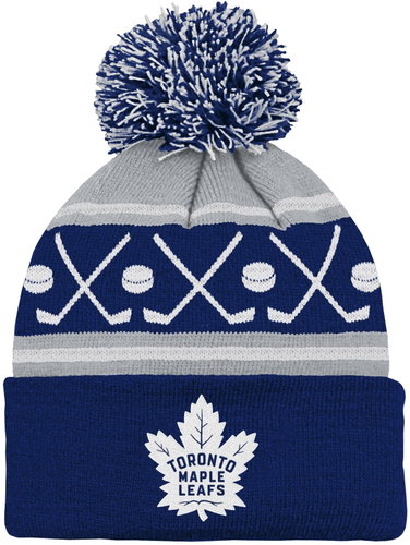 Outerstuff Toddler's Toronto Maple Leafs NHL Face-Off Cuff Pom Beanie - Winter Hat - Main image