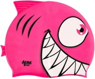 Acra Dětská plavecká koupací čepice, Piranha, růžová  - Bathing Cap