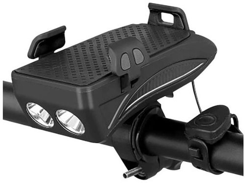 Zaparkorun Světlo na kolo Bikerpro 4v1 s držákem na telefon, černé - Bike Light - Main image
