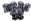 Black knee, elbow and wrist protector set