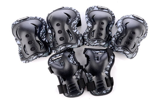Tempish FID II 3 black set of knee, elbow and wrist protectors, sized 2.5 mm. M - Protector Set - Main image