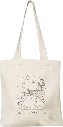 CoolKousky Bag colouring book bear on skates - Shoulder Bag - Main image