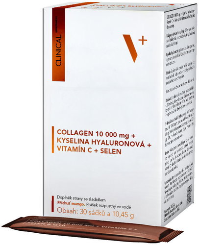 Clinical Collagen 10000 mg + Kyselina hyaluronová + Vitamín C + selen 30 × 10,45 g mango - Colagen - Main image