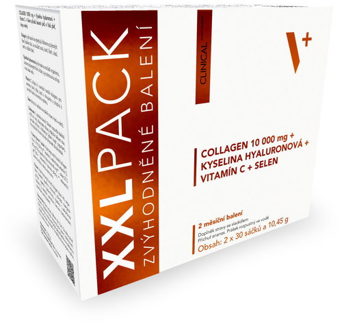 Clinical Collagen + Kyselina hyaluronová + Vitamín C + selen XXL PACK 2 × 30 × 10,45 g mango - Colagen - Main image