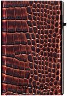 Click & Slide Sleek Croco, Brown/silver - Wallet