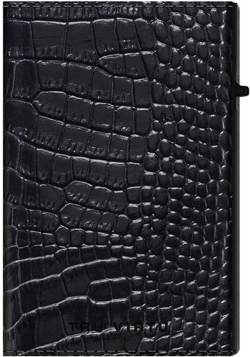 Click & Slide Sleek Croco, Black/black - Wallet - Main image