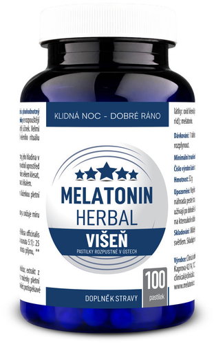 Clinical Nutricosmetics Melatonin Herbal višeň 100 pastilek - Melatonin - Main image