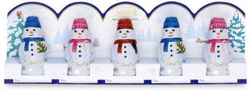 Lindt Snowman Mini Milk Chocolate, 5×10 g - Chocolate - Main image