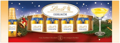 Lindt Christmas Bottles, alcohol-filled chocolate eggnog, 132 g - Chocolate - Main image