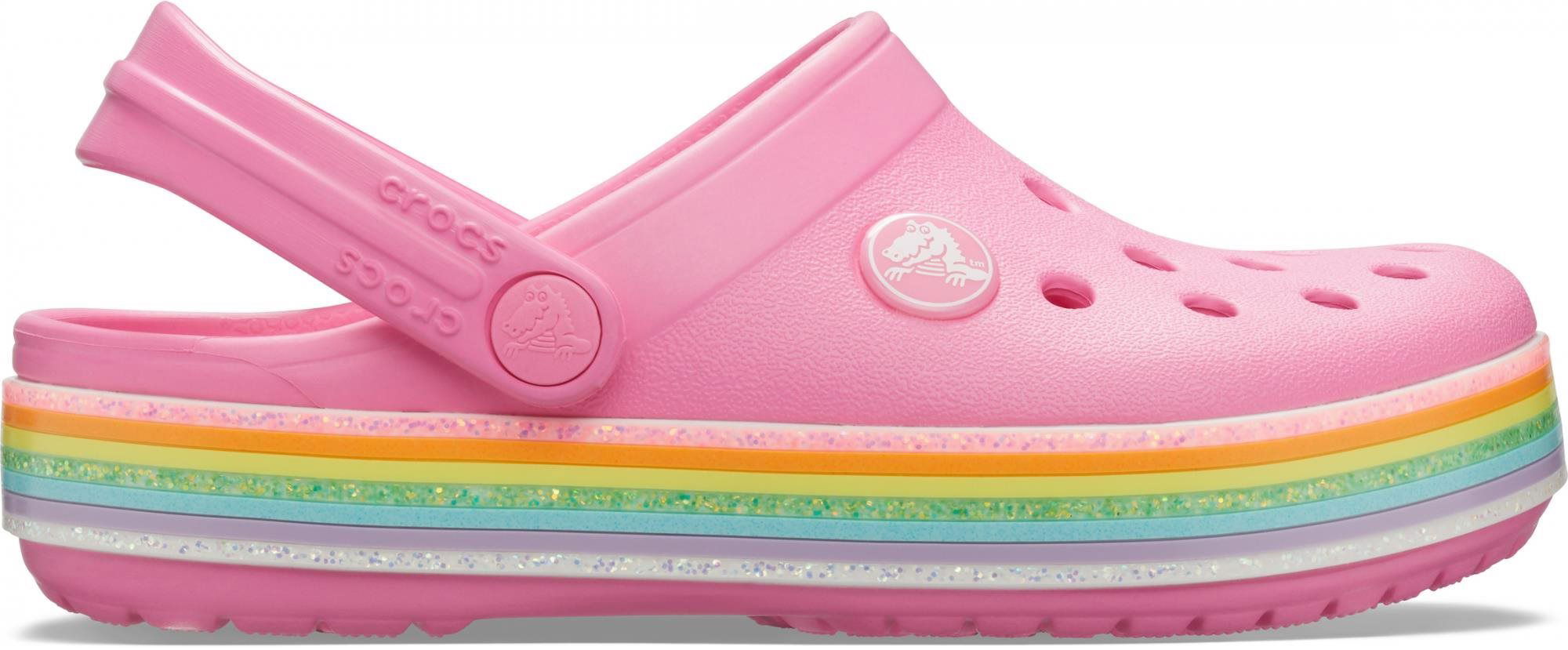 Crocs Crocband Rainbow Glitter Clg Kids Pink Lemonade EU 33 34