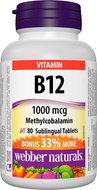 Webber Naturals B12 1000 mcg 80 tbl - Vitamin B