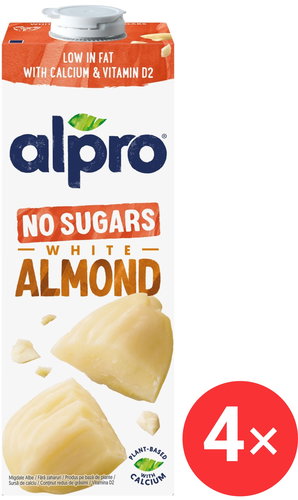 Alpro almond drink unsweetened-unroasted 4 x 1l - Plant-based Drink - Main image