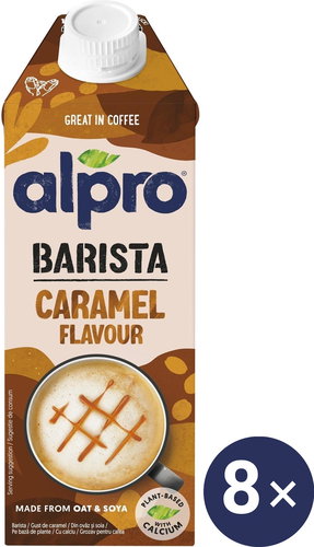 Alpro Barista oat-soy drink with caramel flavour 8 × 750 ml - Plant-based Drink - Main image