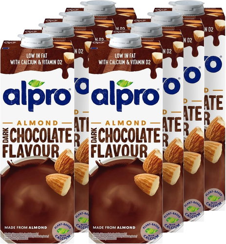Alpro Almond drink with dark chocolate flavour 8 × 1 l - Plant-based Drink - Main image
