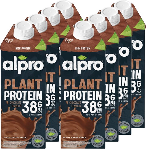 Alpro High Protein soy drink with chocolate flavour 8 × 750 ml - Plant-based Drink - Main image