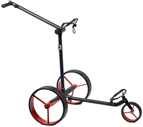 Davies Caddy QUICK FOLD NEW Black Matt with battery, red wheels - Golf Cart - Main image
