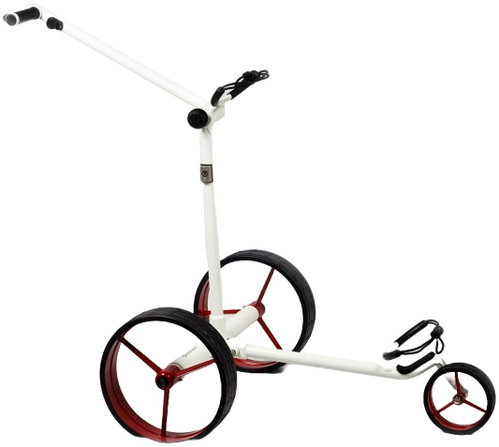 Davies Caddy QUICK FOLD NEW Shiny White with battery, red wheels - Golf Cart - Main image
