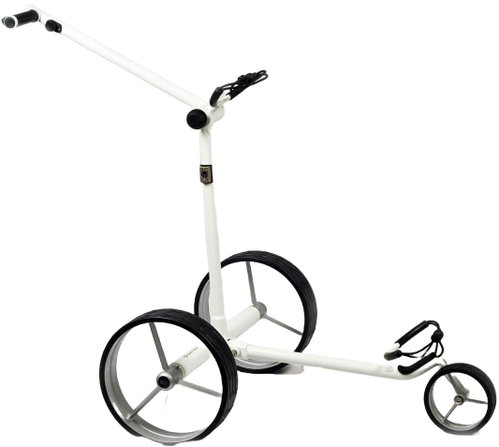 Davies Caddy QUICK FOLD NEW Shiny White with battery, silver wheels - Golf Cart - Main image