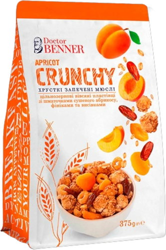 Doctor Benner Crispy baked apricot muesli - 375 g - Muesli - Main image