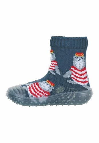 STERNTALER barefoot socks children's socks blue, walrus 8362100, 24 - Baby Booties - Main image