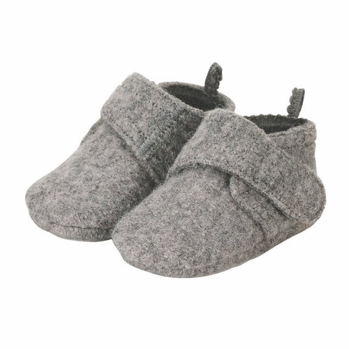 STERNTALER textile fleece boots, velcro, grey 5302005, 20 - Baby Booties - Main image