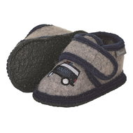 STERNTALER wool slippers, velcro, police car, helicopter, grey 5402000, 26 - Baby Booties